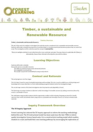 Timber, a Sustainable and Renewable Resource