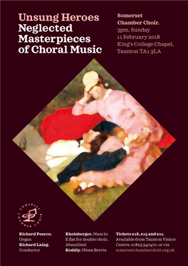 Unsung Heroes Neglected Masterpieces of Choral Music