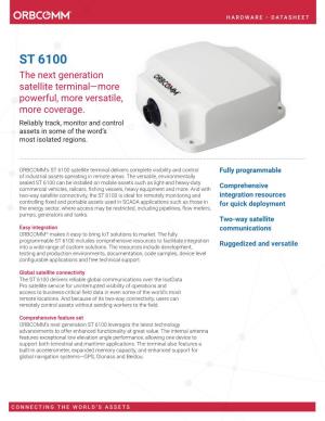 ST 6100 the Next Generation Satellite Terminal—More Powerful, More Versatile, More Coverage