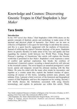 Discovering Gnostic Tropes in Olaf Stapledon's Star Maker