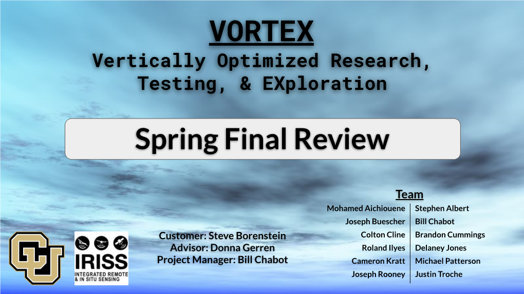 VORTEX Spring Final Review