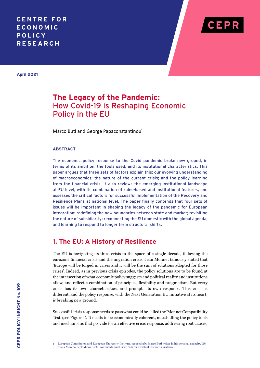 The Legacy of the Pandemic: How Covid-19 Is Reshaping Economic Policy in the EU