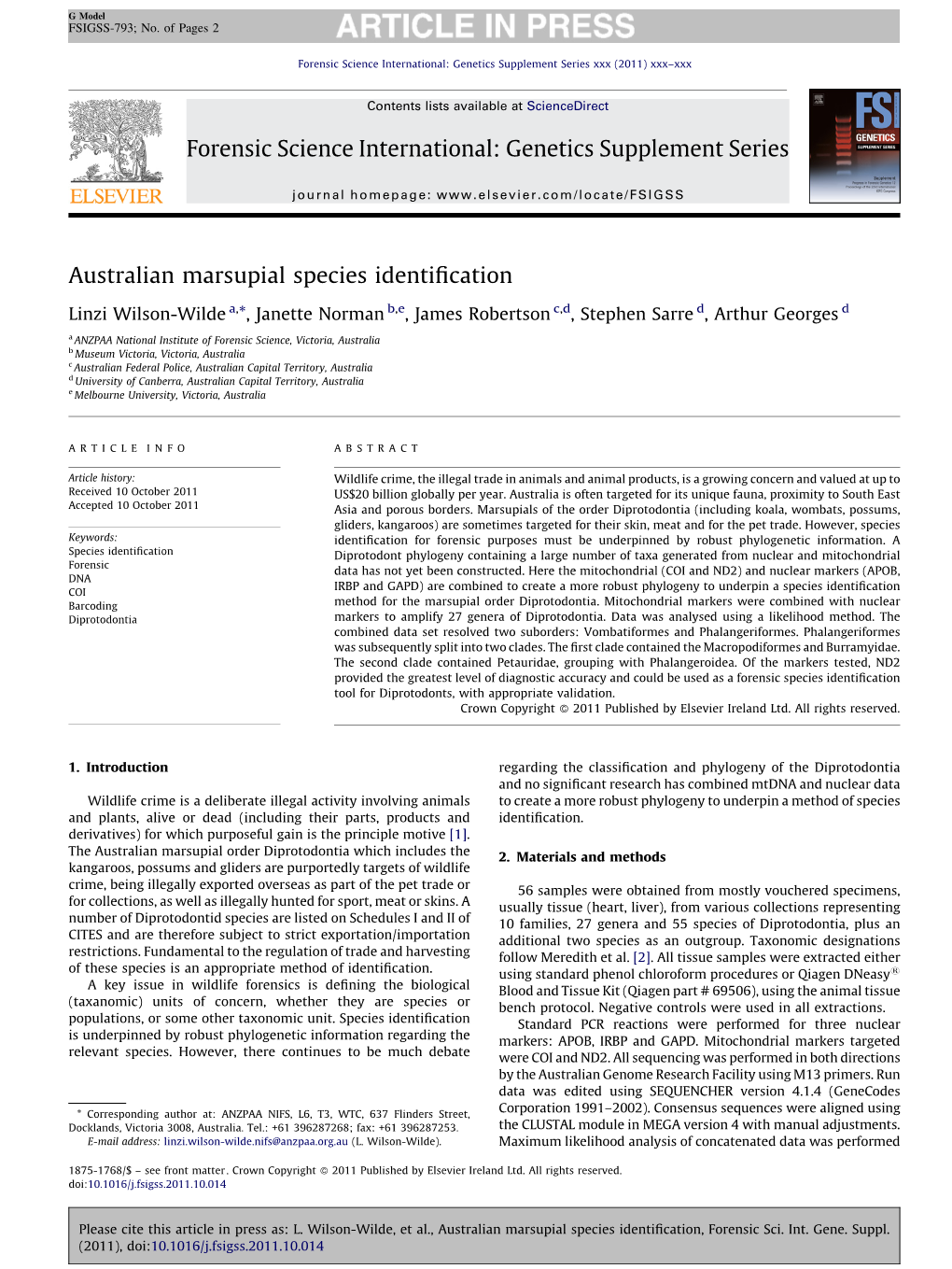 Australian Marsupial Species Identification - DocsLib