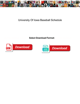 University of Iowa Baseball Schedule