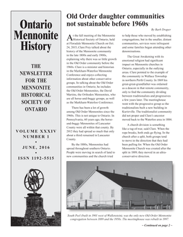 Ontario Mennonite History:Ontmennohistory34-1 0.Pdf