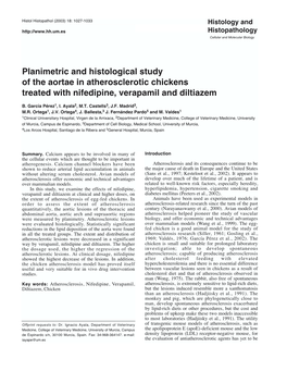 Planimetric and Histological Study of the Aortae in Atherosclerotic Chickens Treated with Nifedipine, Verapamil and Diltiazem