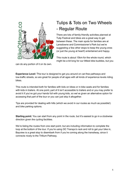 Tulips & Tots on Two Wheels Regular Route