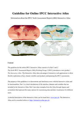 Guideline for Online IPCC Interactive Atlas