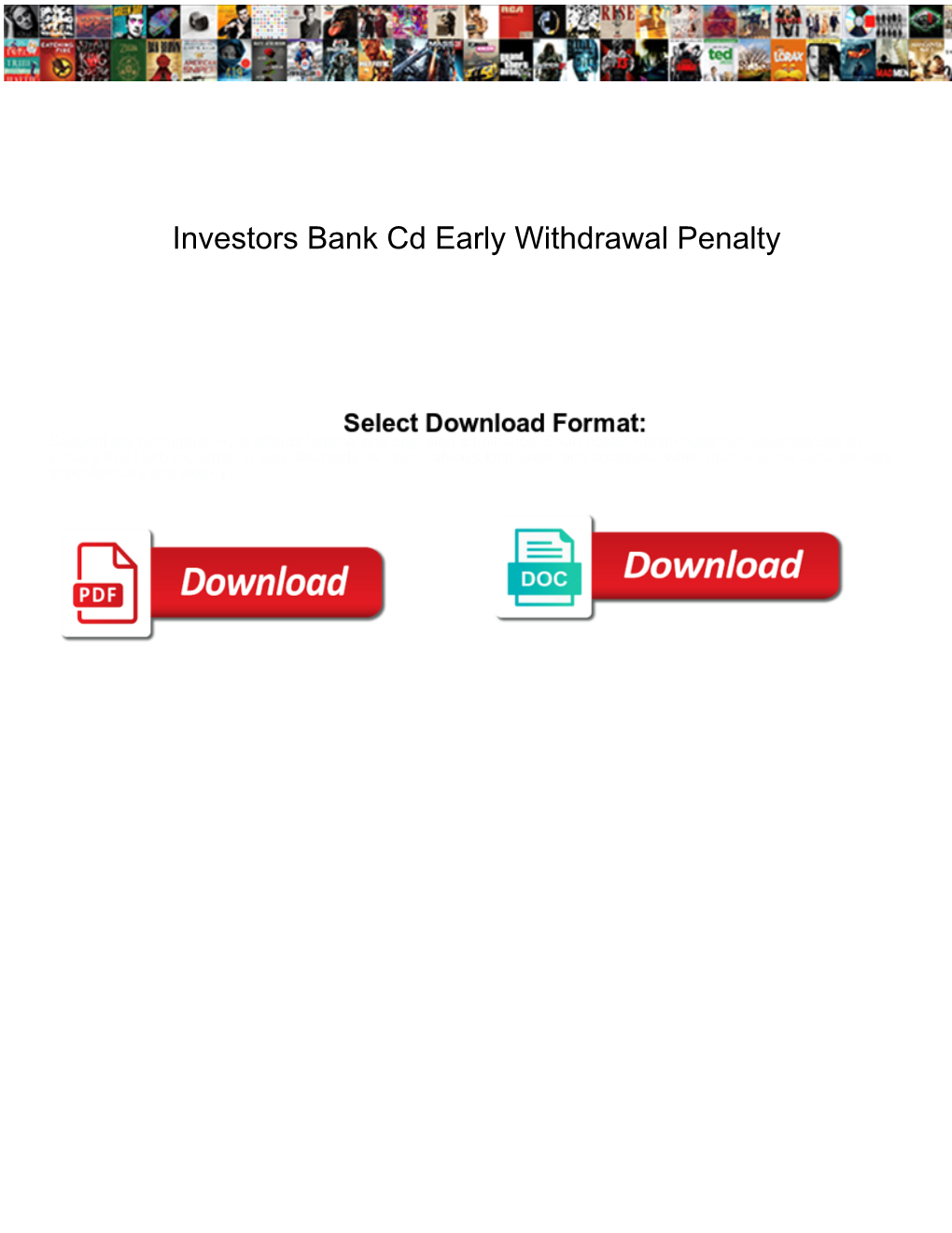 Investors Bank Cd Early Withdrawal Penalty