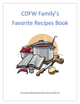 CDFW Family's Favorite Recipes Book