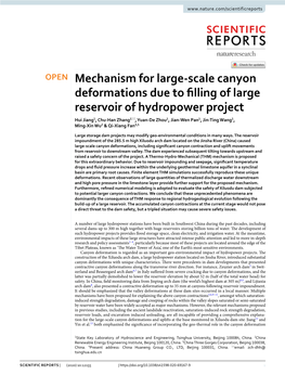 Mechanism for Large-Scale Canyon Deformations Due to Filling of Large