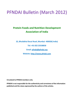 PFNDAI Bulletin (March 2012)