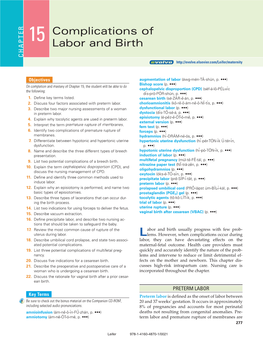 15 Complications of Labor and Birth 279