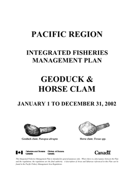 Pacific Region Geoduck & Horse Clam