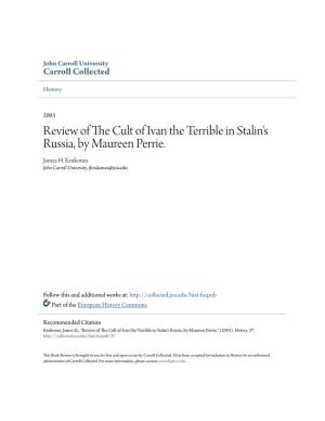 Review of the Cult of Ivan the Terrible in Stalin's Russia, by Maureen Perrie