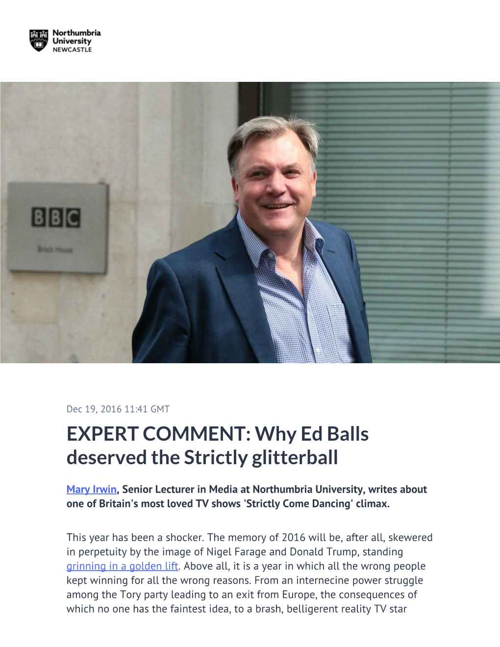 Why Ed Balls Deserved the Strictly Glitterball