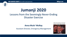 Jumanji 2020 Lessons from the Seemingly Never-Ending Disaster Exercise