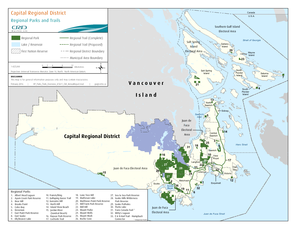 Regional Parks and Trails Southern Gulf Island Electoral Area