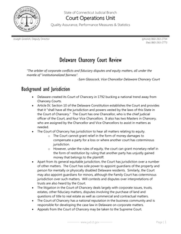 Delaware Chancery Court Review