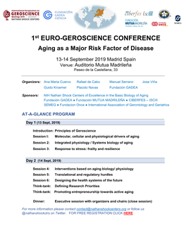 1St EURO-GEROSCIENCE CONFERENCE