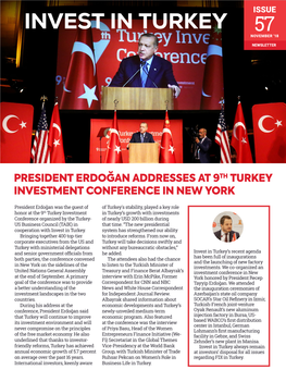 President Erdoğan Addresses at 9Th Turkey Investment Conference in New York