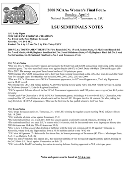 Lsu Semifinals Notes