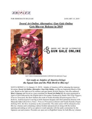 Sword Art Online Alternative: Gun Gale Online Gets Blu-Ray Release in 2019