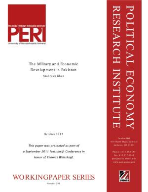 THE MILITARY and ECONOMIC DEVELOPMENT in PAKISTAN / PAGE 1 the Military and Economic Development in Pakistan