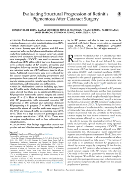 Evaluating Structural Progression of Retinitis Pigmentosa After Cataract Surgery