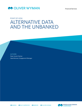 Alternative Data and the Unbanked