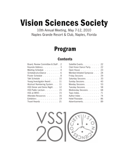 2010 Program Meeting Schedule
