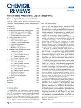 Pyrene-Based Materials for Organic Electronics Teresa M