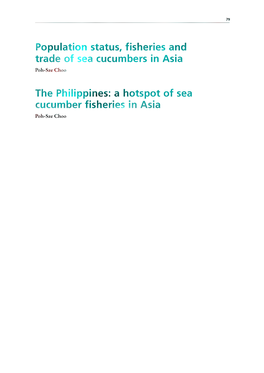 A Hotspot of Sea Cucumber Fisheries in Asia