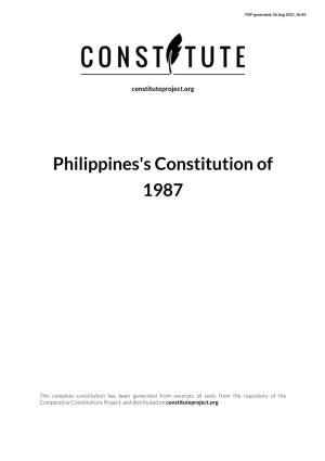 Philippines's Constitution of 1987