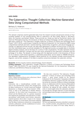 The Cybernetics Thought Collective: Machine- Generated Data Using Computational Methods