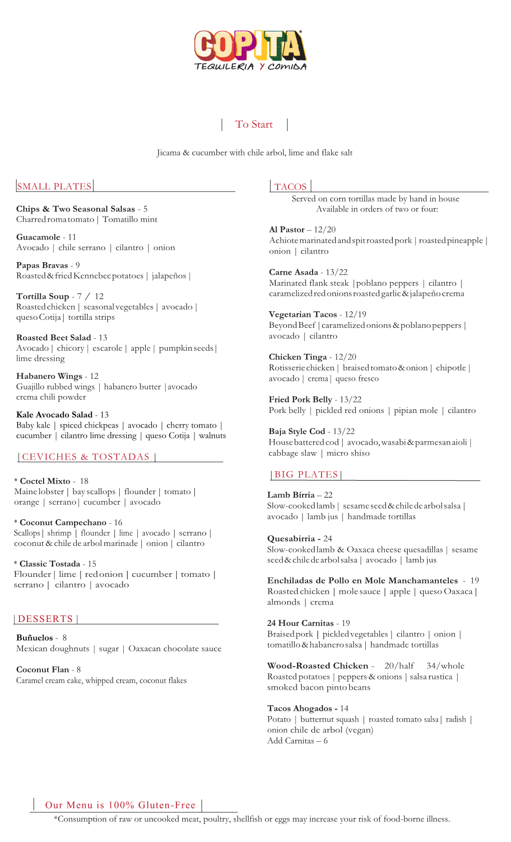 11.2.2019 Food Menu