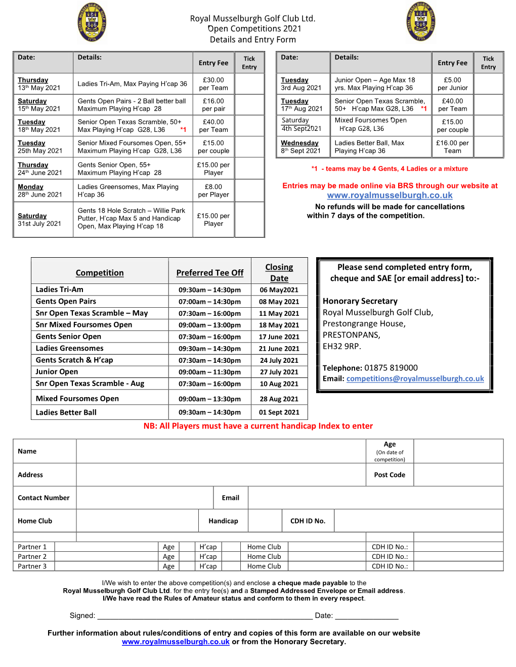 Open Entry Form 2021 V2