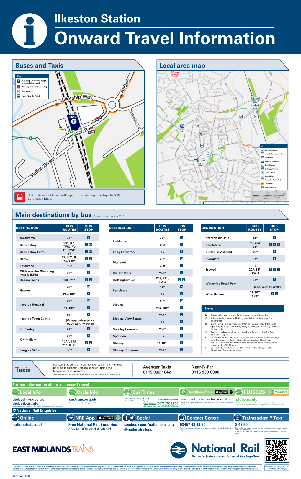 Ilkeston Station I Onward Travel Information Buses and Taxis Local Area Map