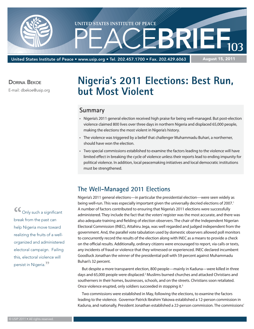 Nigeria's 2011 Elections