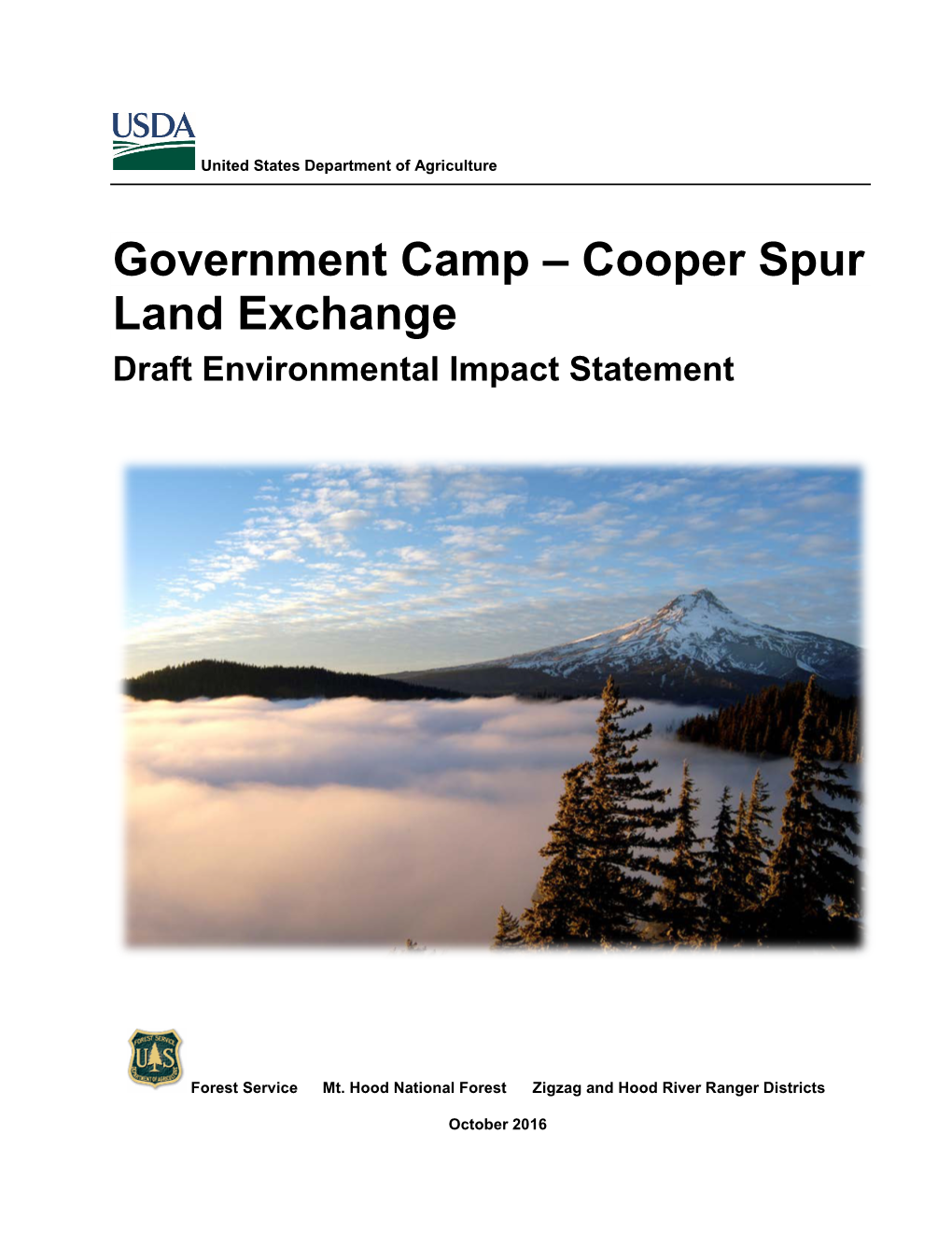Government Camp – Cooper Spur Land Exchange Draft Environmental Impact Statement
