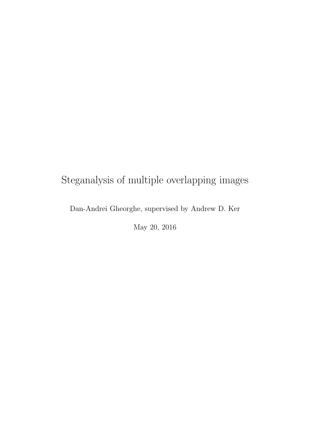 Steganalysis of Multiple Overlapping Images