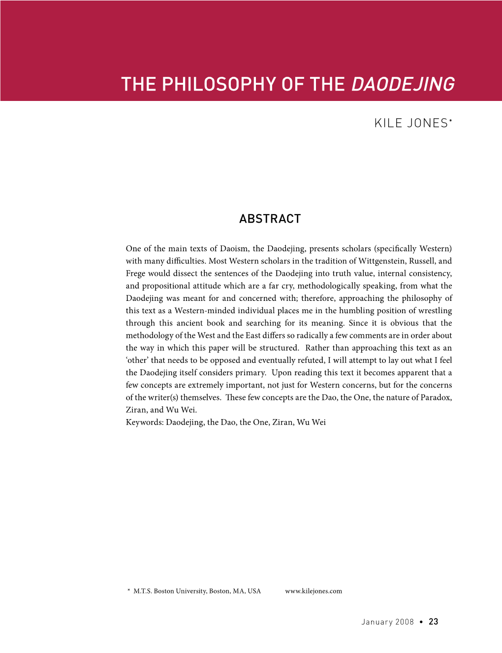 The Philosophy of the Daodejing • Kile Jones