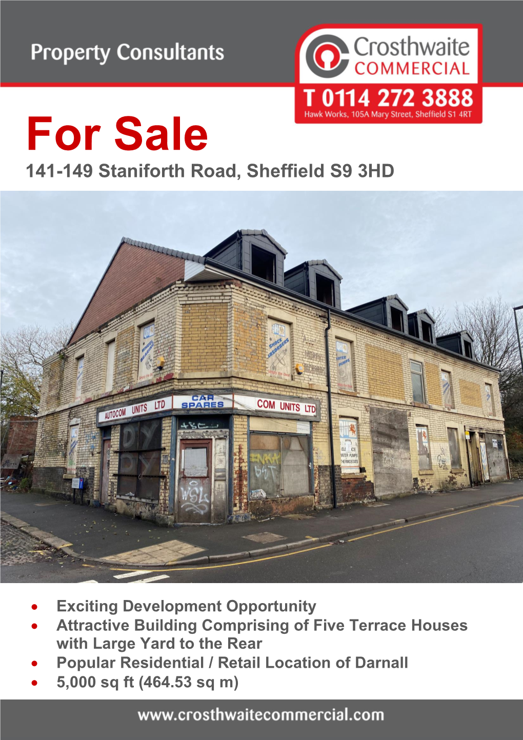 For Sale 141-149 Staniforth Road, Sheffield S9 3HD