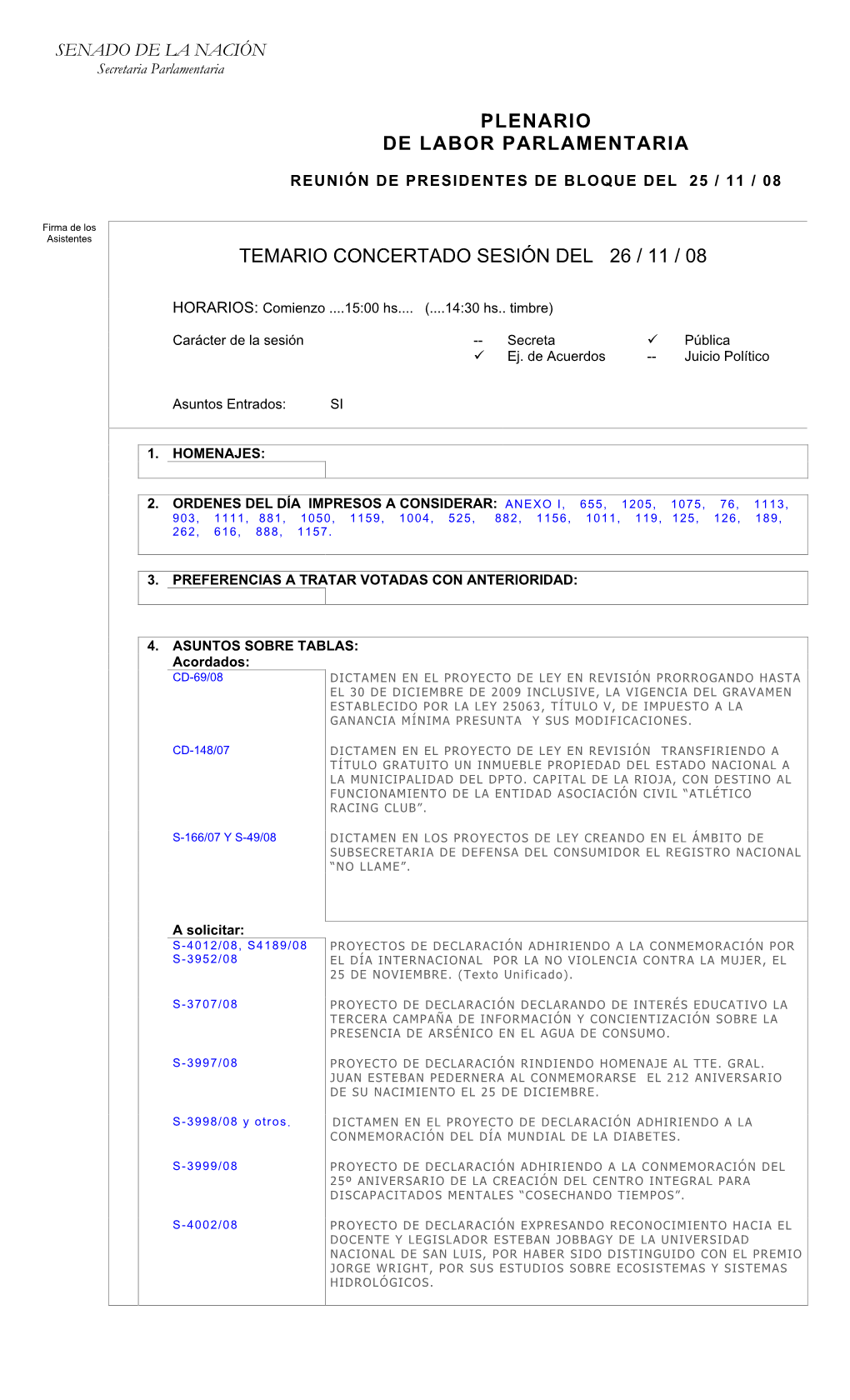 Senado De La Nación Argentina