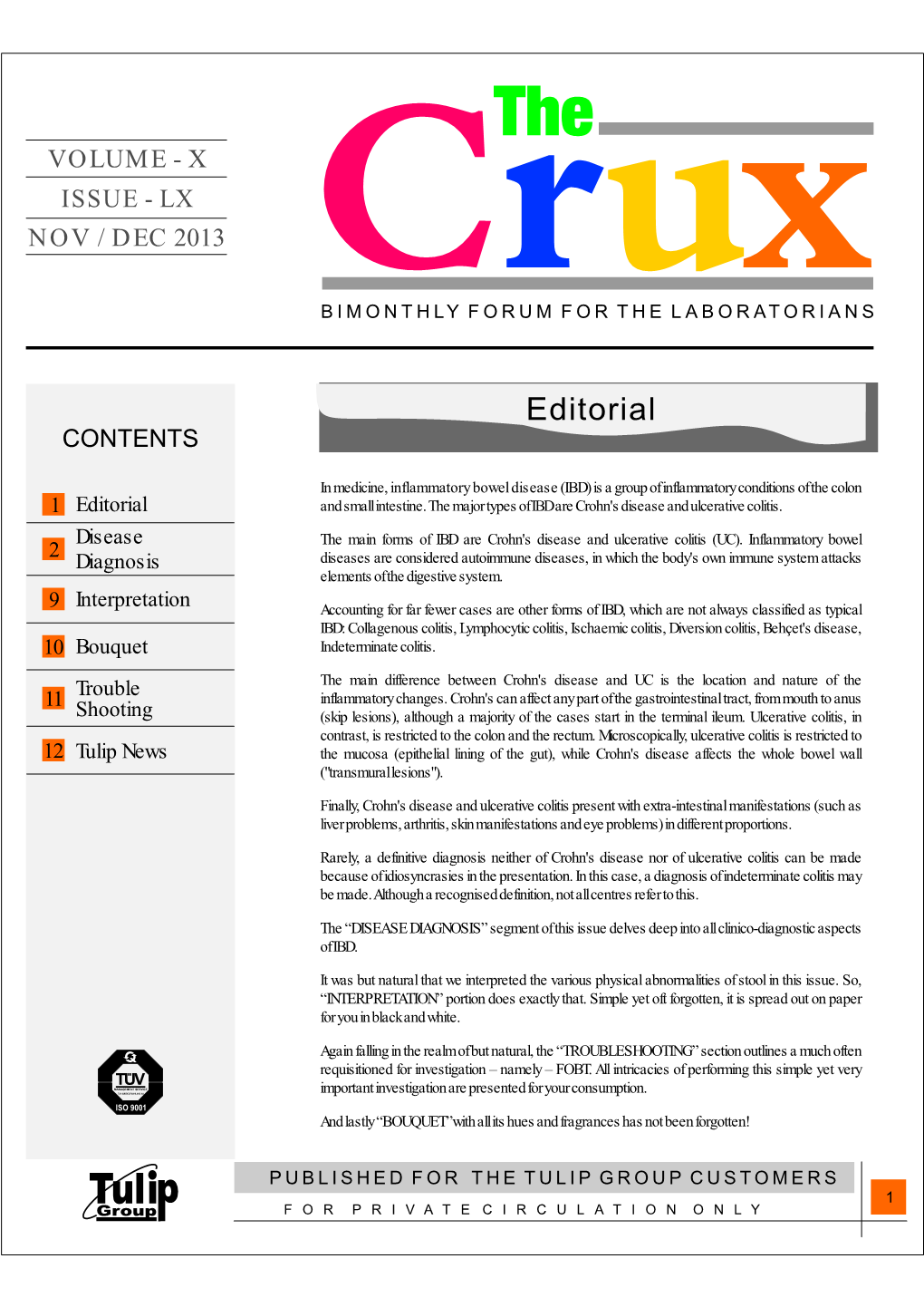 Volume - X Issue - Lx Nov / Dec 2013