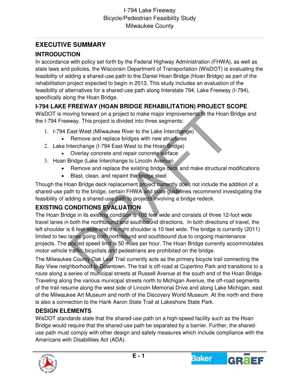 I-794, Lake Freeway Bicycle/Pedestrian Feasibility Study