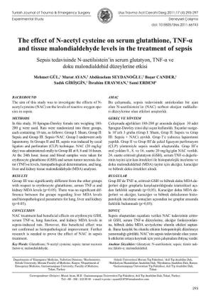 The Effect of N-Acetyl Cysteine on Serum Glutathione, TNF-Α And