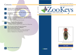Contents a Peer-Reviewed Open-Access Journal Zookeys 993