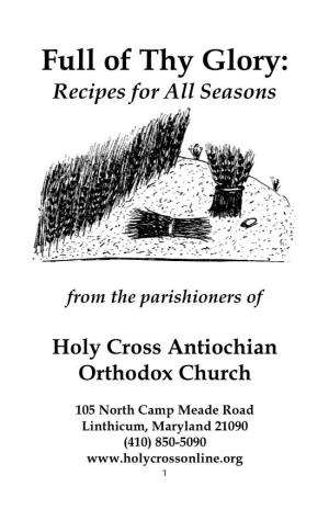 Full of Thy Glory: Recipes for All Seasons
