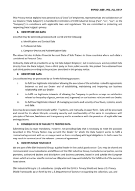 BRAND WEB 001 ALL 02 EN This Privacy Notice Explains How Personal Data (“Data”) of Employees, Representatives and Collabora